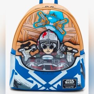 Loungefly Star Wars Backpack with Pod racing Pilot Design NWT